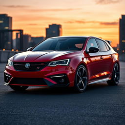 A striking SAAB hatchback concept that draws inspiration from both Porsche design elements and the sporty aesthetic of the VW GTI