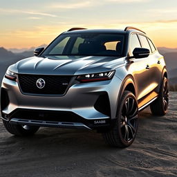 An innovative SAAB SUV concept inspired by the sleek lines and performance-oriented design of Porsche