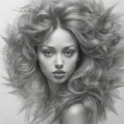 A black and white sketch showcasing intricate pencil lines and shading