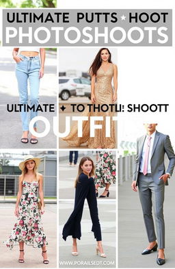 A stylish and informative guide showcasing various ultimate photoshoot outfits for diverse settings