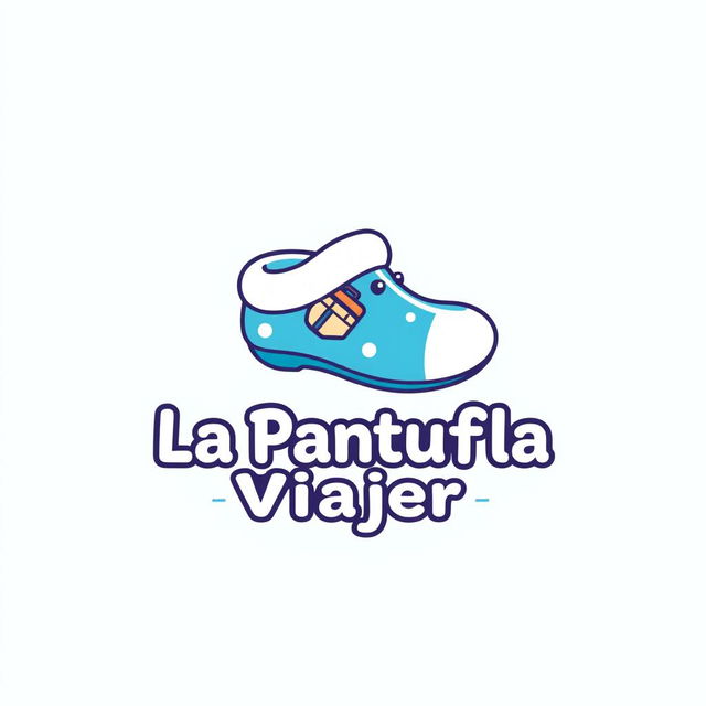 A creative logo design for a travel agency named 'La Pantufla Viajera'