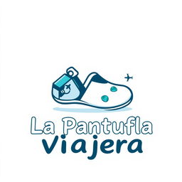 A creative logo design for a travel agency named 'La Pantufla Viajera'