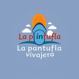 A logo design for a travel agency named 'La pantufla viajera'