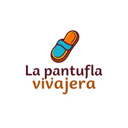 A logo design for a travel agency named 'La pantufla viajera'