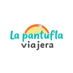 A logo design for a travel agency named 'La pantufla viajera'