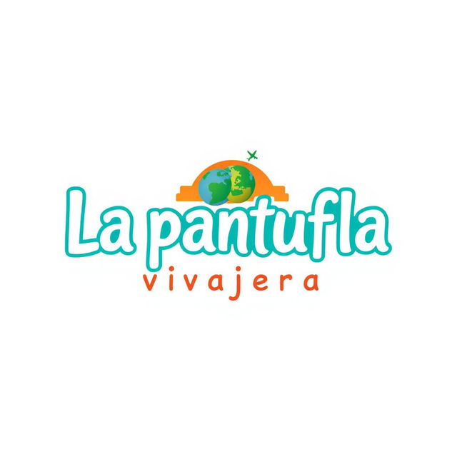 A logo design for a travel agency named 'La pantufla viajera'