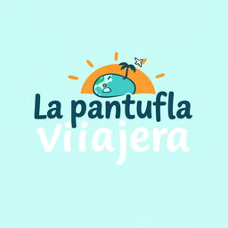 A logo design for a travel agency named 'La pantufla viajera'