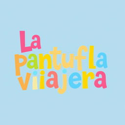 A logo design for a travel agency named 'La pantufla viajera', focusing solely on the letters of the name