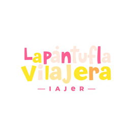 A logo design for a travel agency named 'La pantufla viajera', focusing solely on the letters of the name