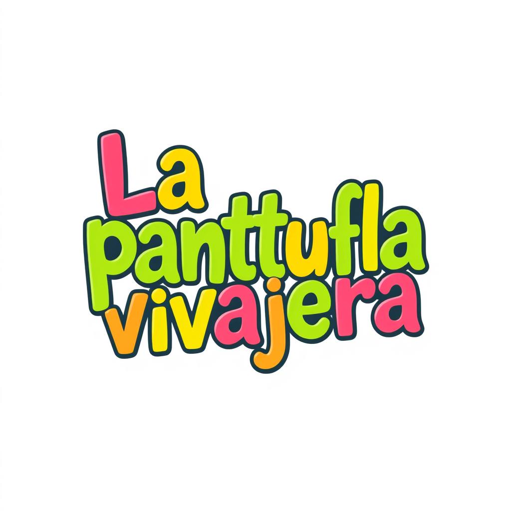 A logo design for a travel agency named 'La pantufla viajera', focusing exclusively on the letters of the name