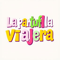 A logo design for a travel agency named 'La pantufla viajera', focusing exclusively on the letters of the name