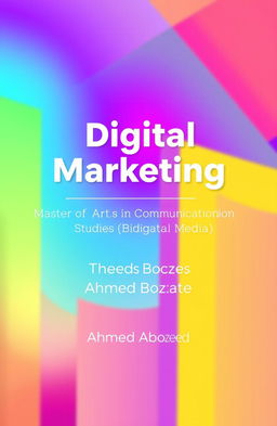 A colorful and modern printable A4 cover page featuring the subject title "Digital Marketing" in bold, eye-catching typography at the top