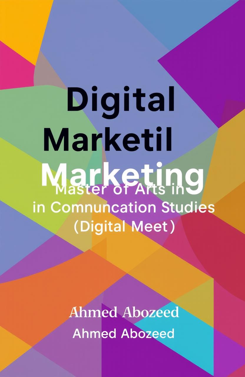 A colorful and modern printable A4 cover page featuring the subject title "Digital Marketing" in bold, eye-catching typography at the top