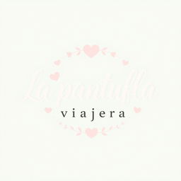 A logo design for a travel agency named 'La pantufla viajera', focusing exclusively on the letters of the name