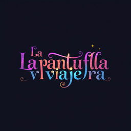 A logo design for a travel agency named 'La pantufla viajera', focusing exclusively on the letters of the name