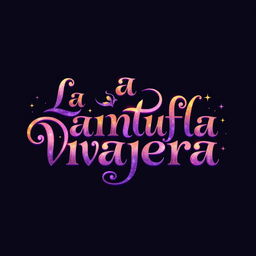 A logo design for a travel agency named 'La pantufla viajera', focusing exclusively on the letters of the name