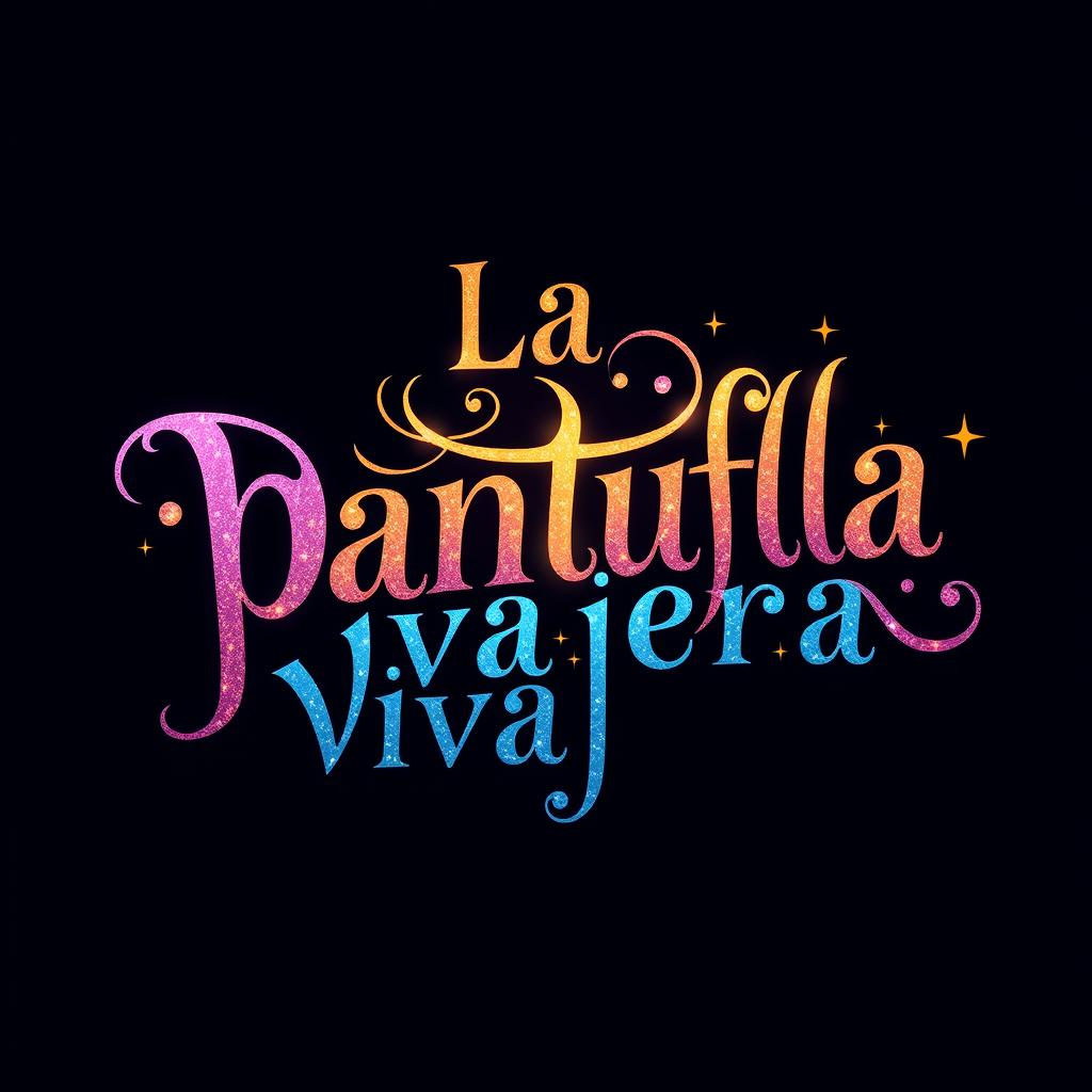 A logo design for a travel agency named 'La pantufla viajera', focusing exclusively on the letters of the name