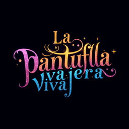 A logo design for a travel agency named 'La pantufla viajera', focusing exclusively on the letters of the name