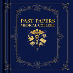 A detailed and artistic cover design for a medical college past paper book