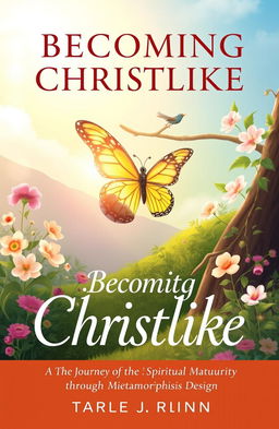 A beautifully illustrated book cover for 'Becoming Christlike: The Journey of Spiritual Maturity through Metamorphosis'