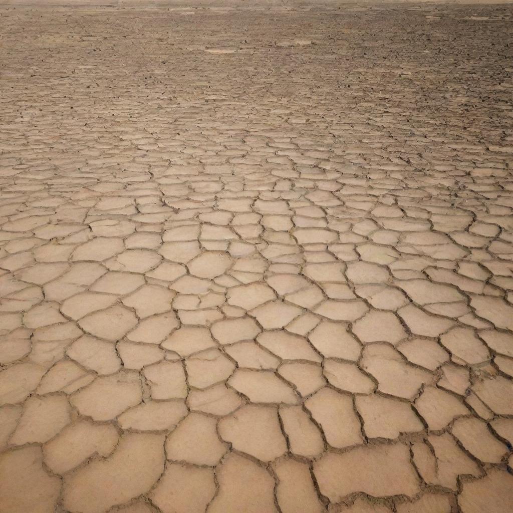 A parched and barren version of Earth, devoid of water and vegetation.