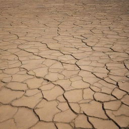 A parched and barren version of Earth, devoid of water and vegetation.