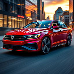 An incredible 2028 Volkswagen Jetta GLI, showcasing its sleek and modern design with a sporty silhouette