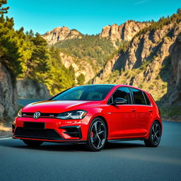 An incredible 2028 Volkswagen Golf GTI, featuring a sporty and aggressive exterior design