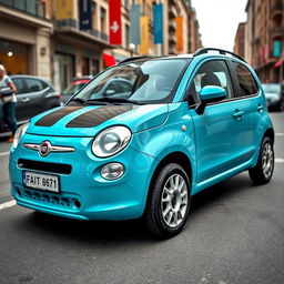 A striking FIAT UNO WAY car in a beautiful petroleum blue color