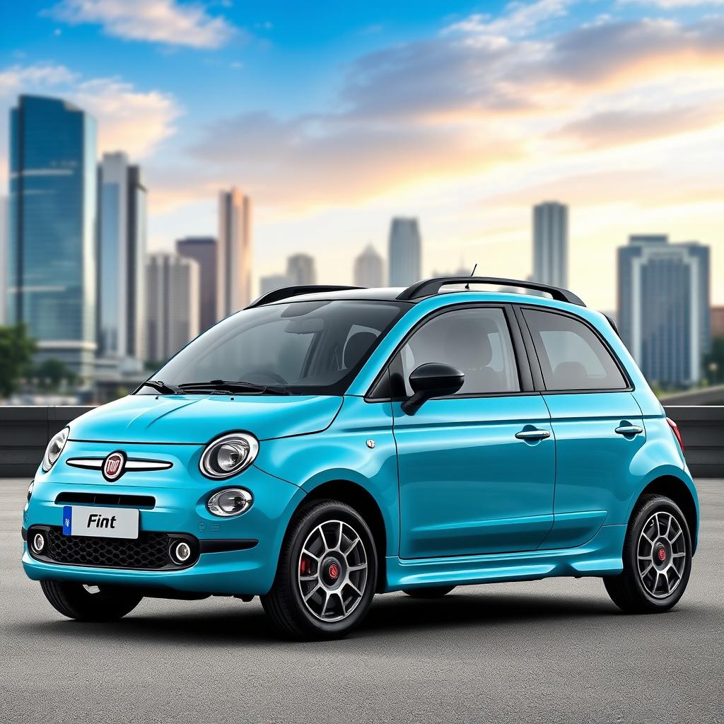 A stylish FIAT UNO WAY car presented in a stunning petroleum blue color