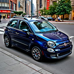 A striking FIAT UNO WAY car in a deep navy blue color