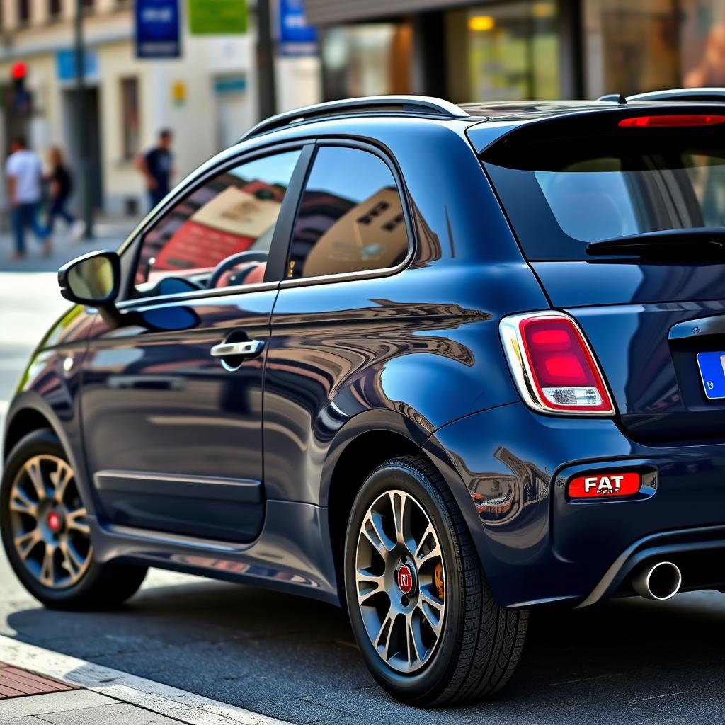 A striking FIAT UNO WAY car in a deep navy blue color