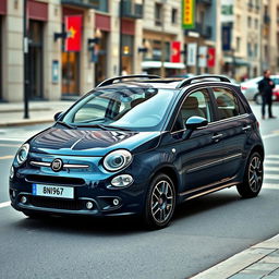 A striking FIAT UNO WAY car in a deep navy blue color