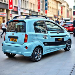 A stylish FIAT UNO WAY car displayed in a light sky blue color