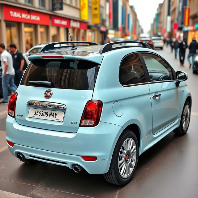 A stylish FIAT UNO WAY car displayed in a light sky blue color