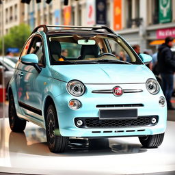 A stylish FIAT UNO WAY car displayed in a light sky blue color