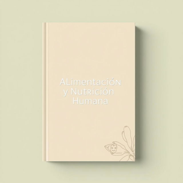 A sleek and minimalist book cover design for 'Alimentación y Nutrición Humana'