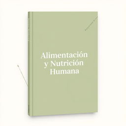 A sleek and minimalist book cover design for 'Alimentación y Nutrición Humana'