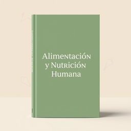 A sleek and minimalist book cover design for 'Alimentación y Nutrición Humana'