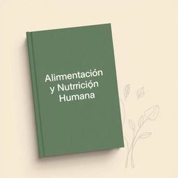 A sleek and minimalist book cover design for 'Alimentación y Nutrición Humana'