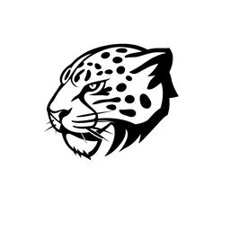 A dynamic profile of a jaguar's face, designed with horizontal lines to create a sleek and modern logo aesthetic