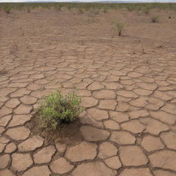 Transitioning from the previous scene, a transformation occurs as rain begins to fall on the parched land, and new growth of plants is shown budding through the once barren earth.