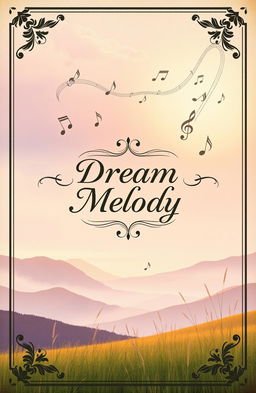 A vintage book cover design titled 'Dream Melody', featuring an old-fashioned aesthetic