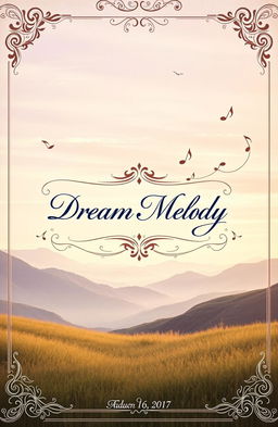 A vintage book cover design titled 'Dream Melody', featuring an old-fashioned aesthetic