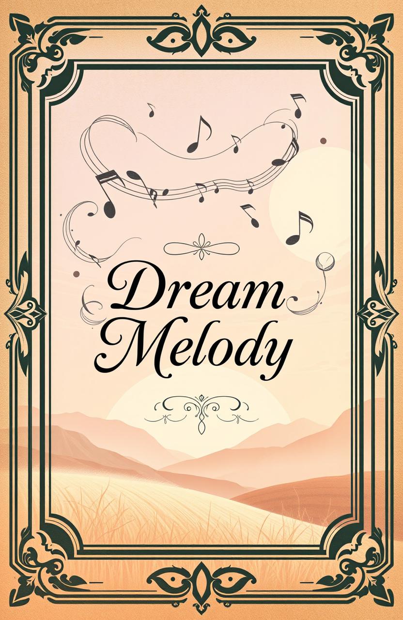 A vintage book cover design titled 'Dream Melody', featuring an old-fashioned aesthetic