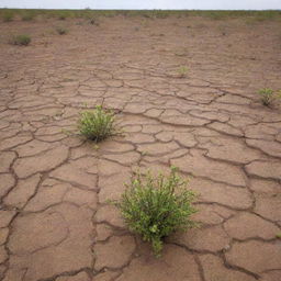 Transitioning from the previous scene, a transformation occurs as rain begins to fall on the parched land, and new growth of plants is shown budding through the once barren earth.