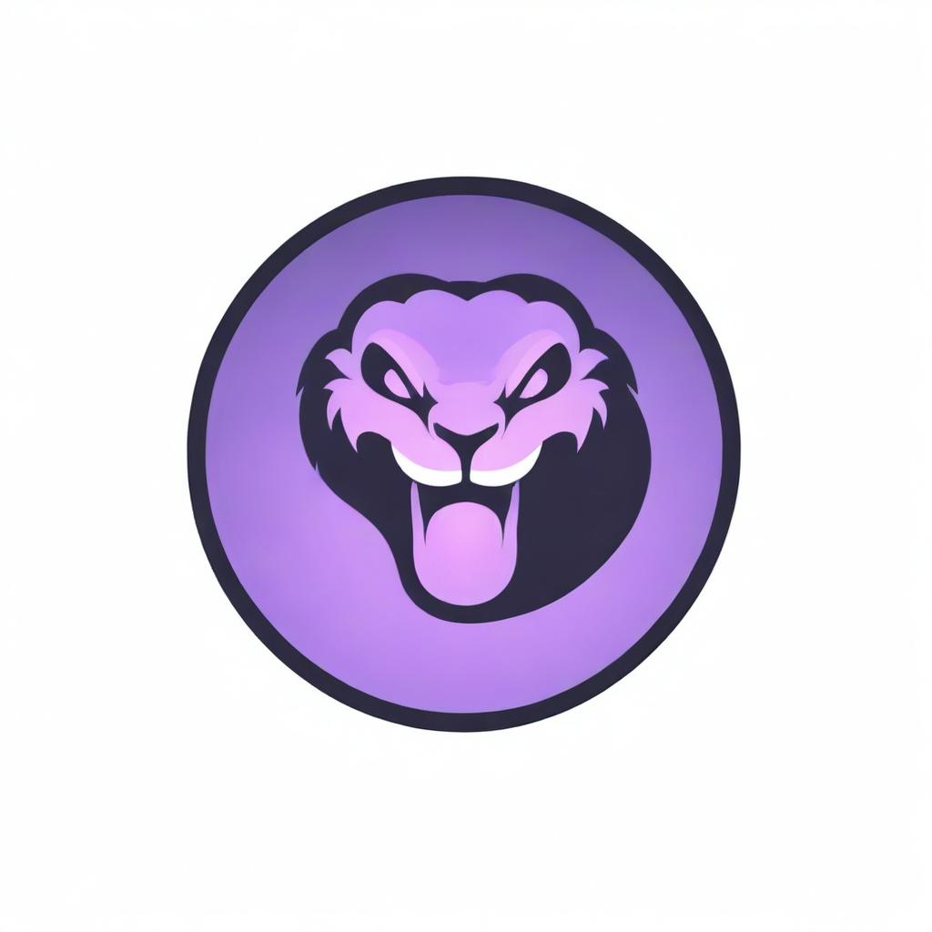 An intense logo design featuring a coiling viper, highlighted by a demonic purple glow. Imbued with a sinister energy, the logo merges the venomous aura of the snake with the menacing allure of a demon, creating a truly captivating emblem.