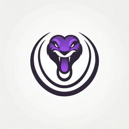An intense logo design featuring a coiling viper, highlighted by a demonic purple glow. Imbued with a sinister energy, the logo merges the venomous aura of the snake with the menacing allure of a demon, creating a truly captivating emblem.