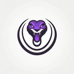 An intense logo design featuring a coiling viper, highlighted by a demonic purple glow. Imbued with a sinister energy, the logo merges the venomous aura of the snake with the menacing allure of a demon, creating a truly captivating emblem.