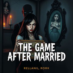 A dark and eerie cover for a horror book titled 'The Game After Married